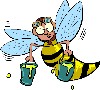 Honeybees get pollin & make honey.